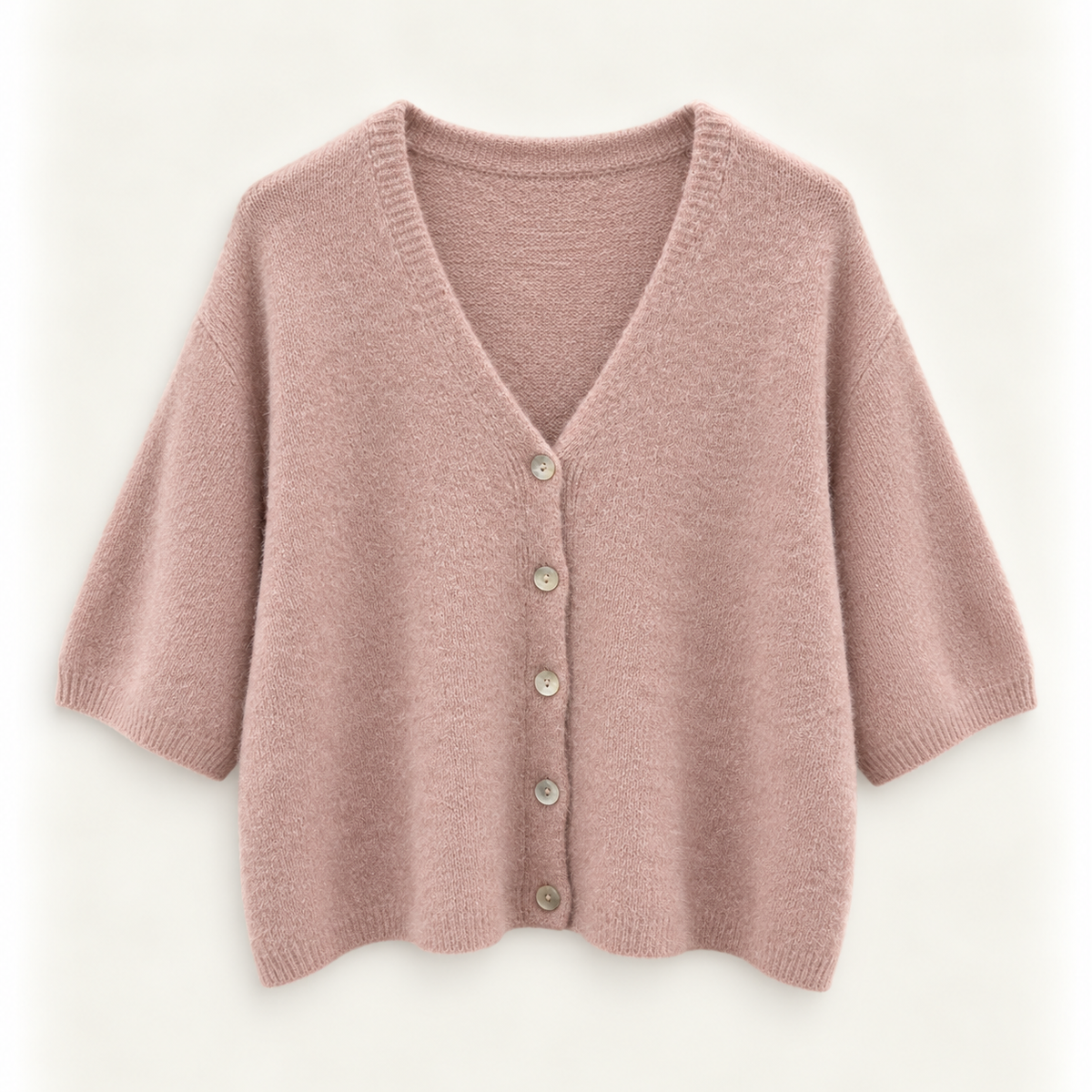 Alpaka Kurzarm-Cardigan – Made in Italy