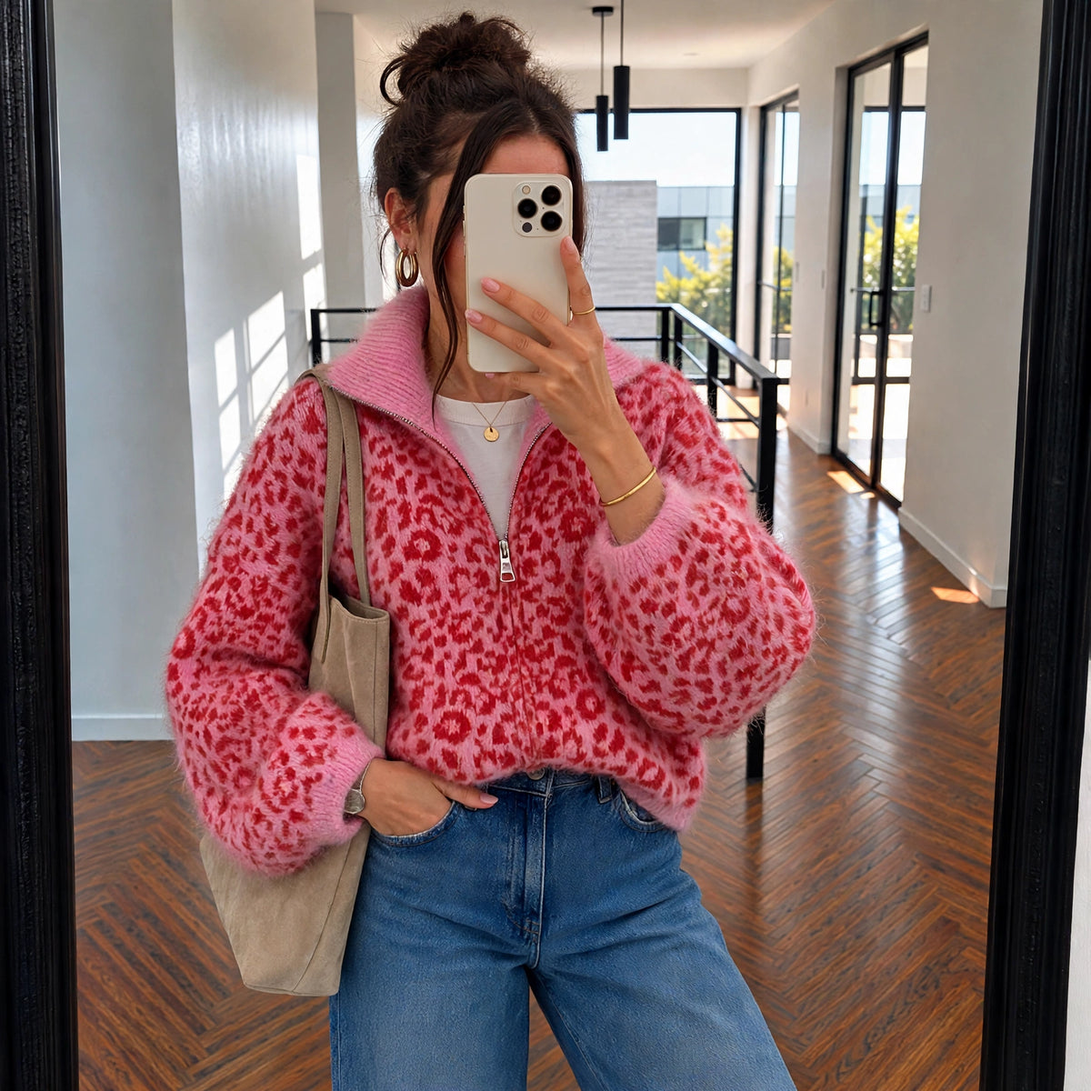 Leo Strickjacke mit Zwei-Wege-Reißverschluss – Made in Italy