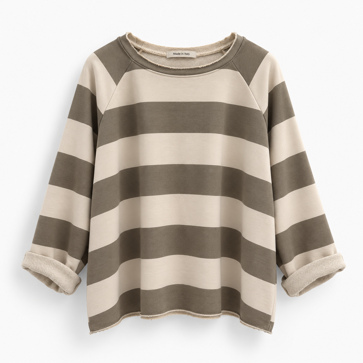 Oversize Streifen-Sweatshirt mit Raglanärmeln