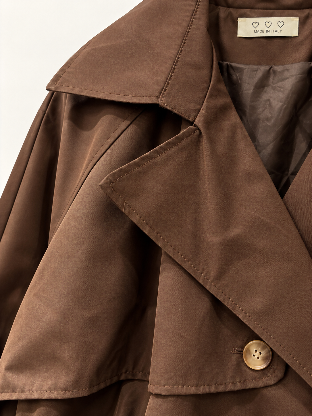 Kurze Trenchcoat-Jacke in Braun – Balloon Style