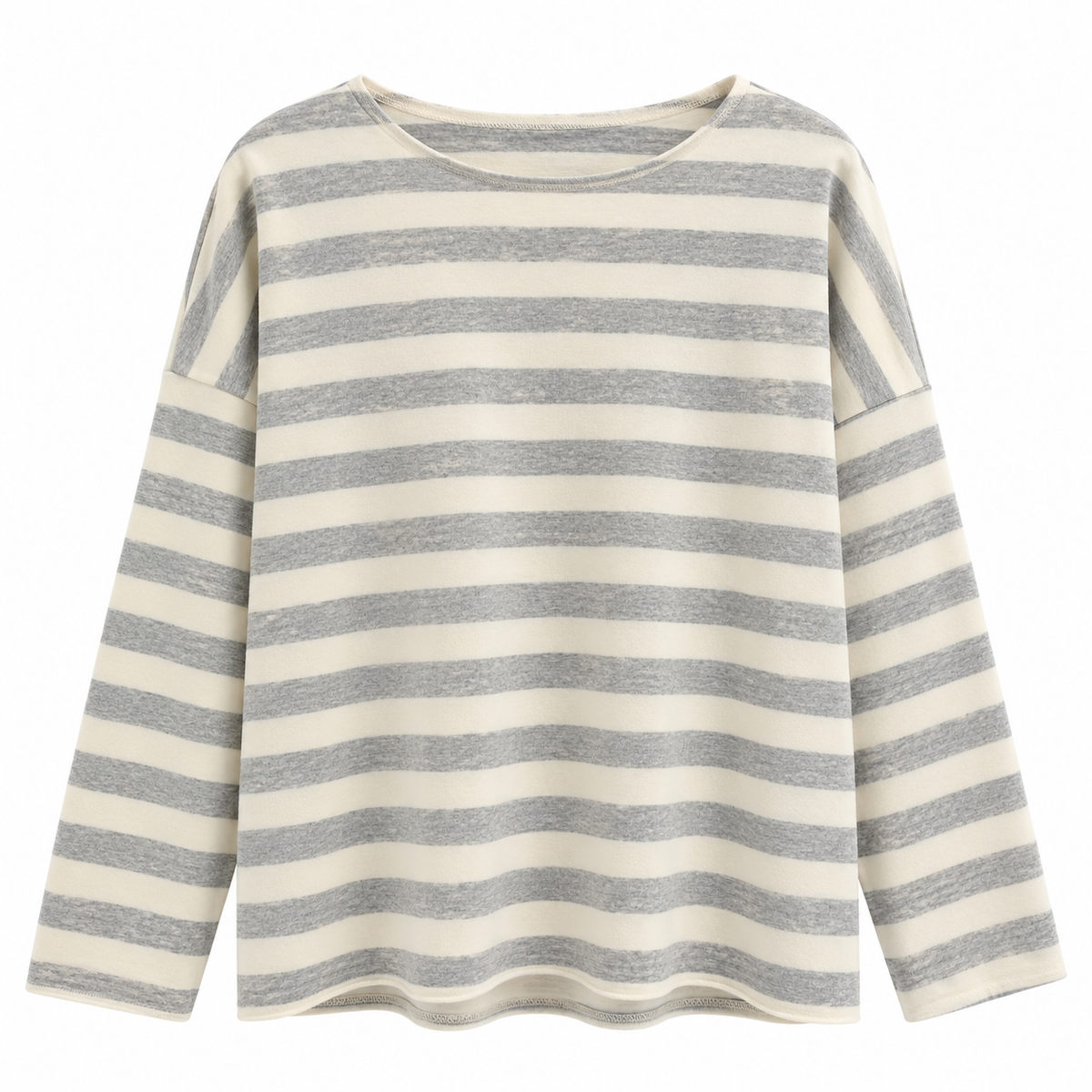 Gestreiftes Oversize-Langarmshirt – Made in Italy