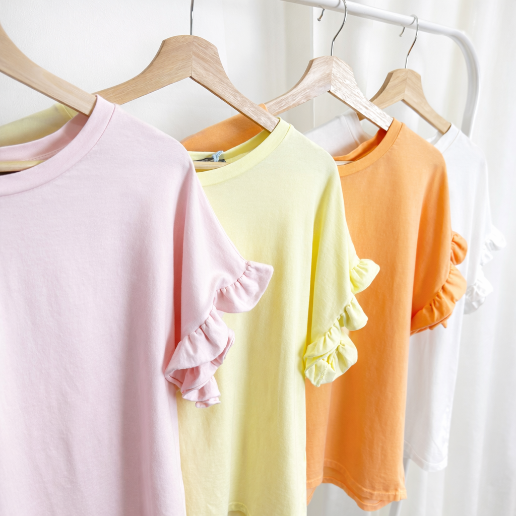 Rüschen T-Shirt Damen