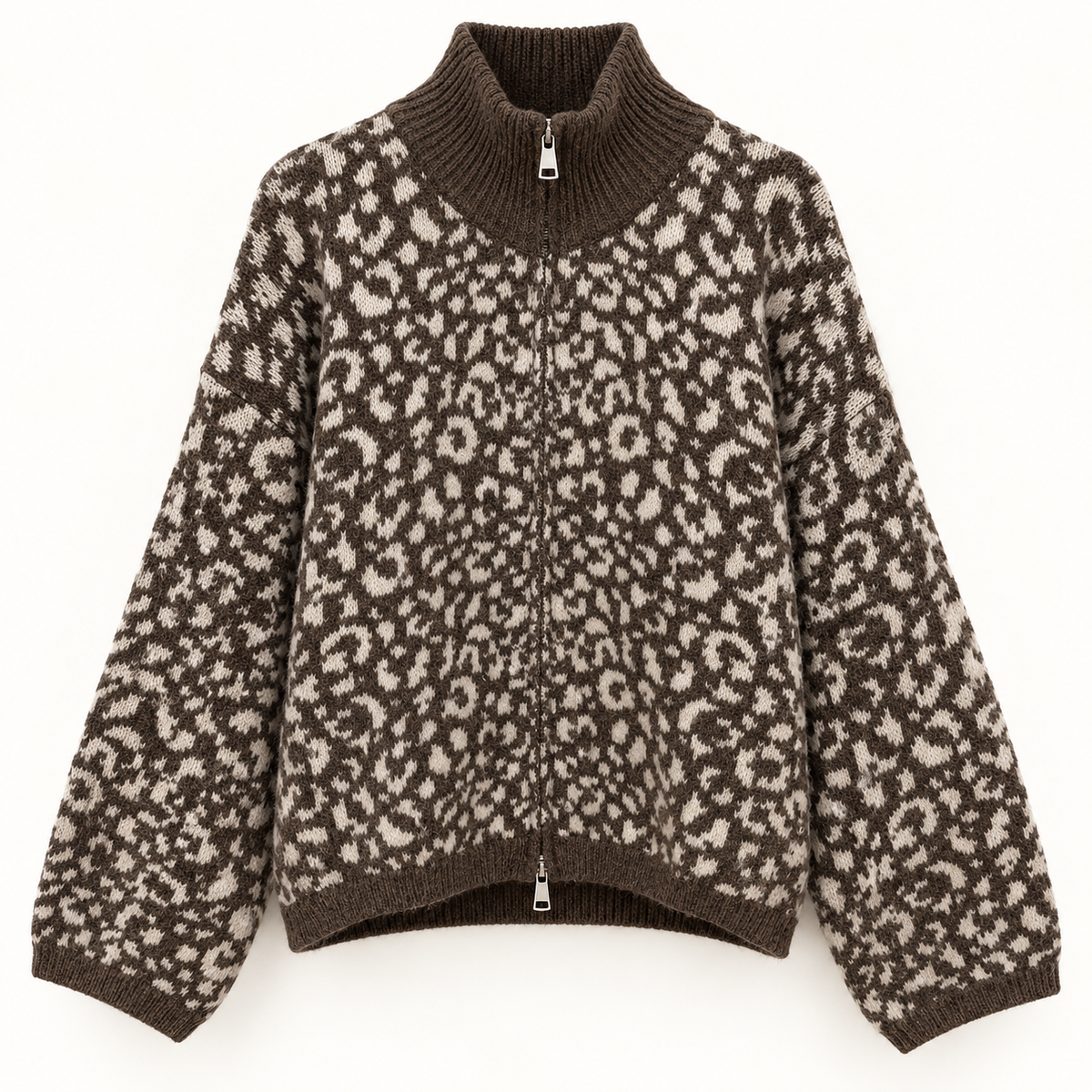 Leo Strickjacke mit Zwei-Wege-Reißverschluss – Made in Italy