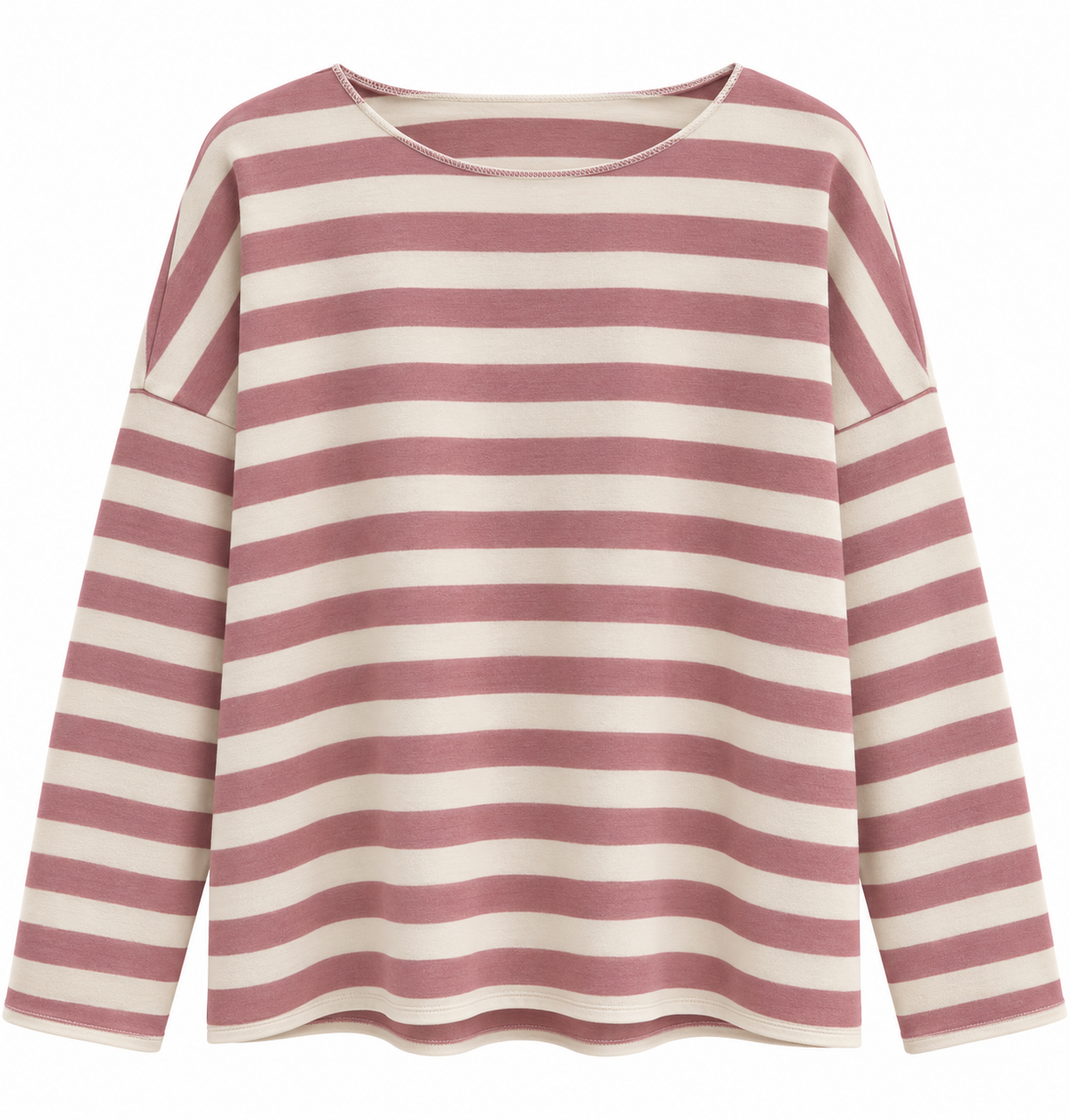 Gestreiftes Oversize-Langarmshirt – Made in Italy