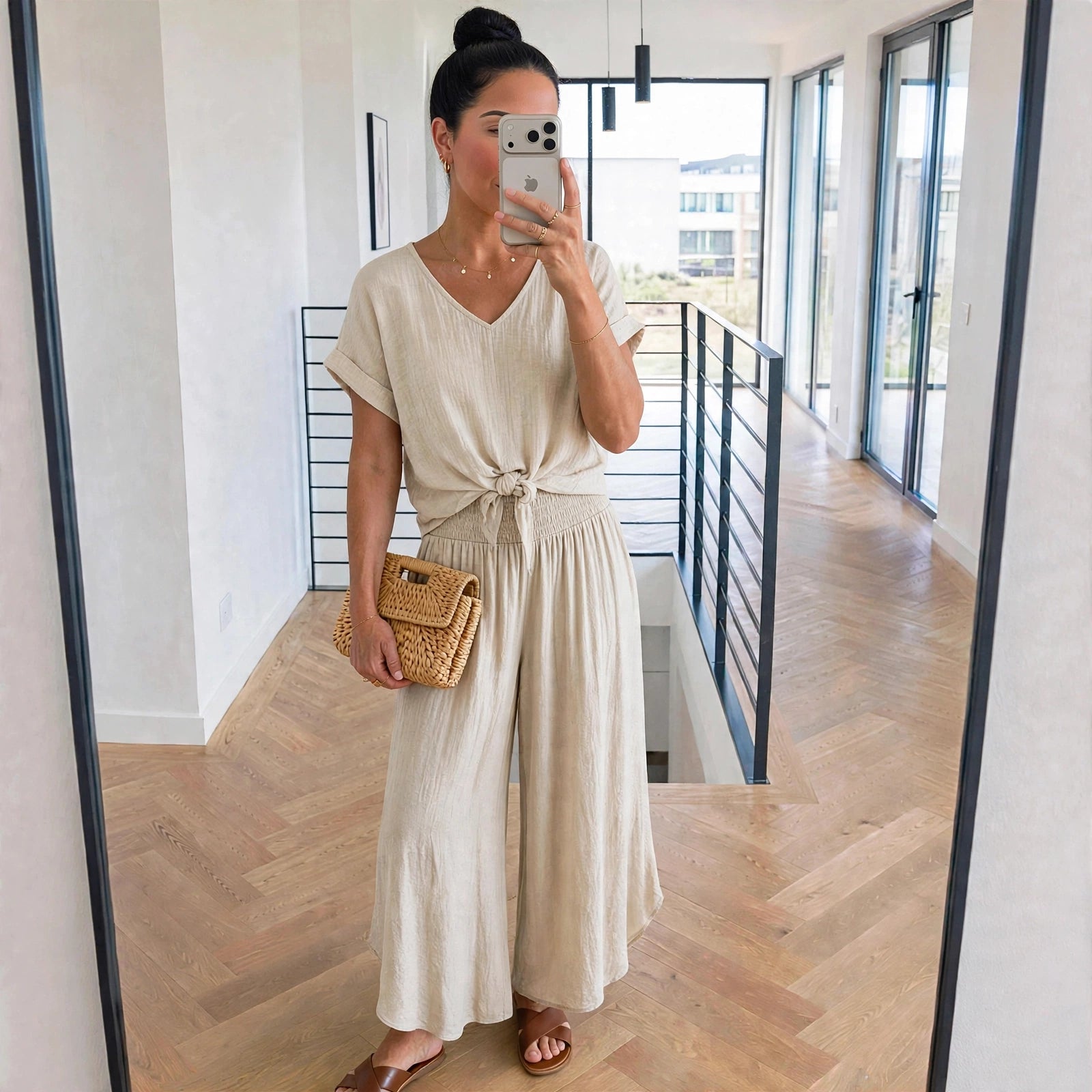 Sommer-Set mit Bindebluse & Palazzohose