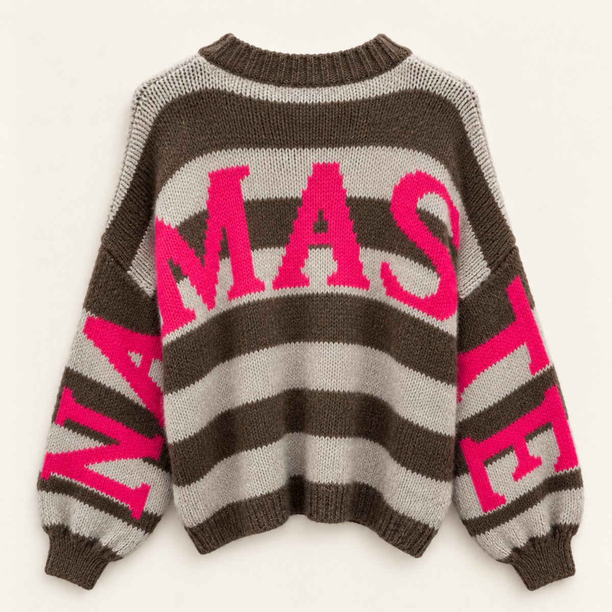 Namaste Gestreifter Oversize-Strickpullover