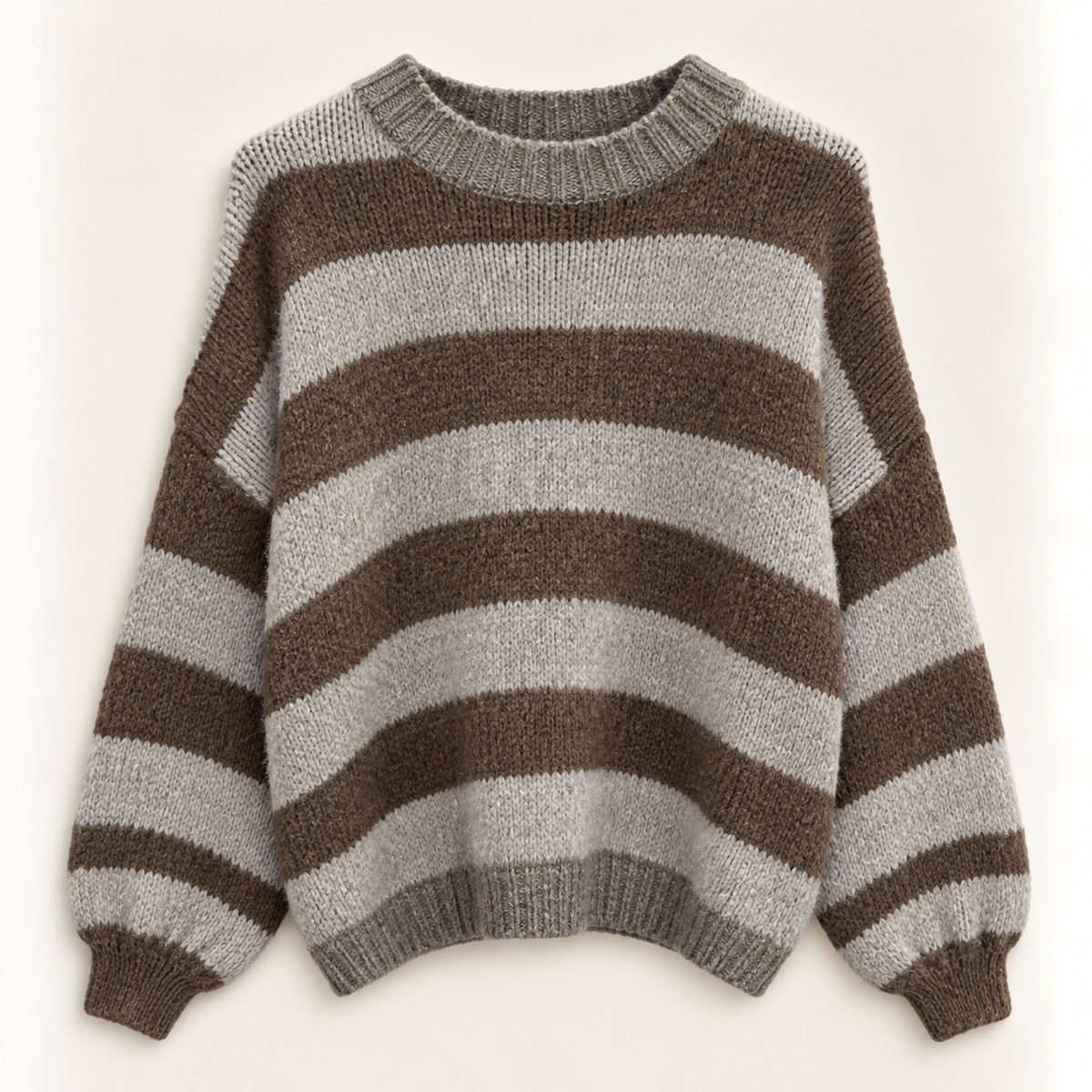 Namaste Gestreifter Oversize-Strickpullover