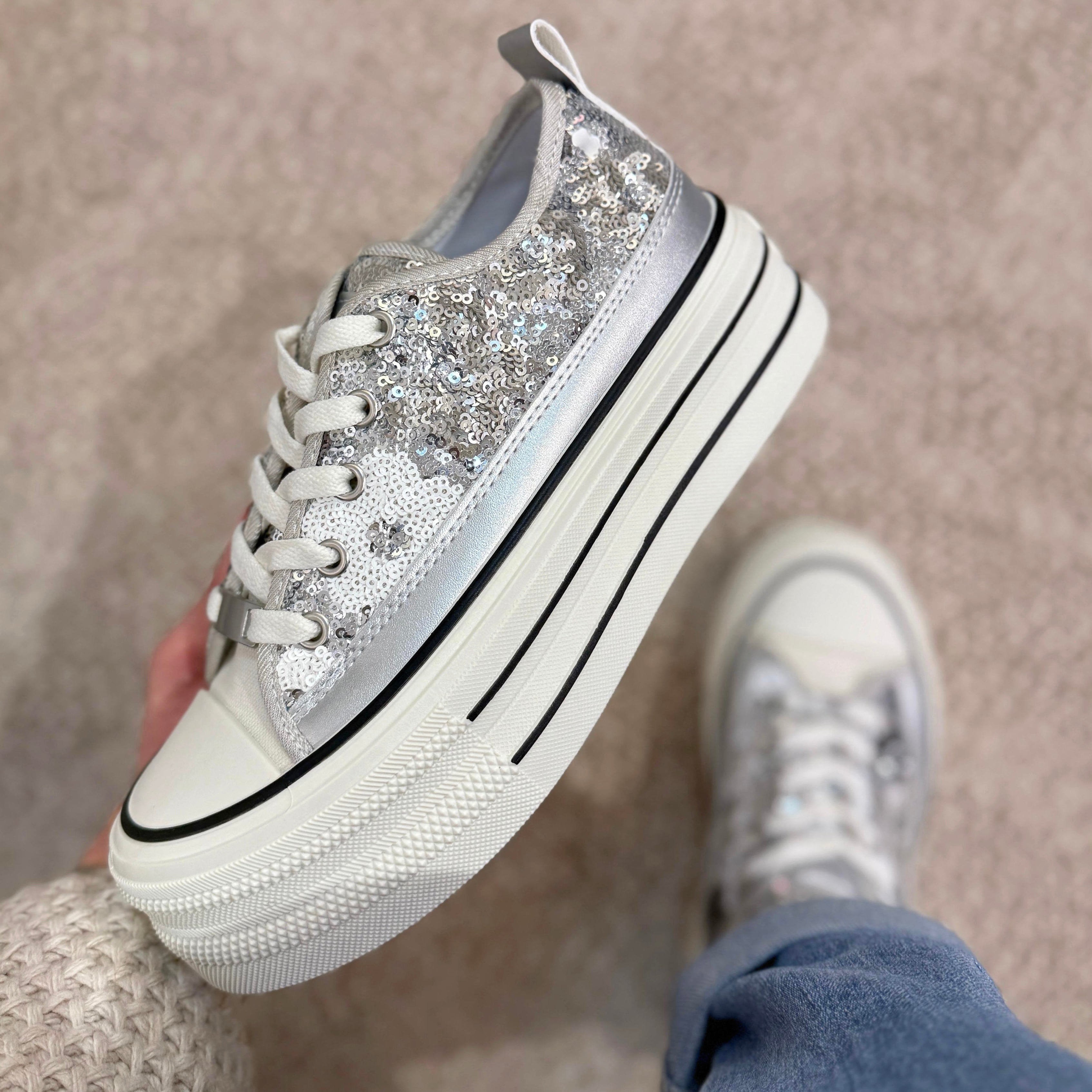 Plateau Sneaker Silber