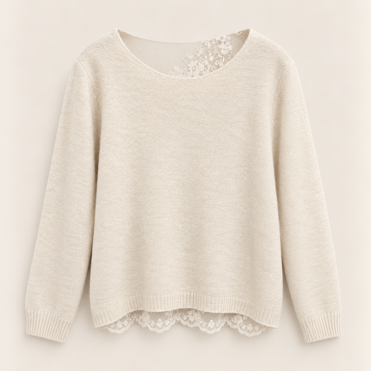 Pullover mit Spitzen-Rückseite