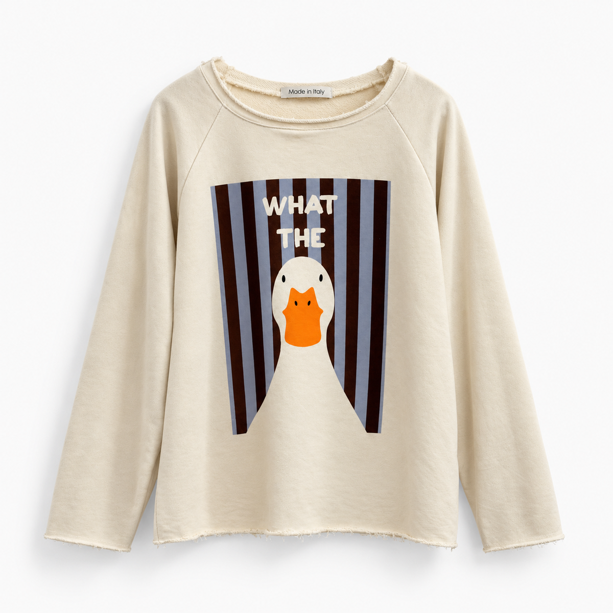 Sweatshirt „What The Duck“ mit Entenprint