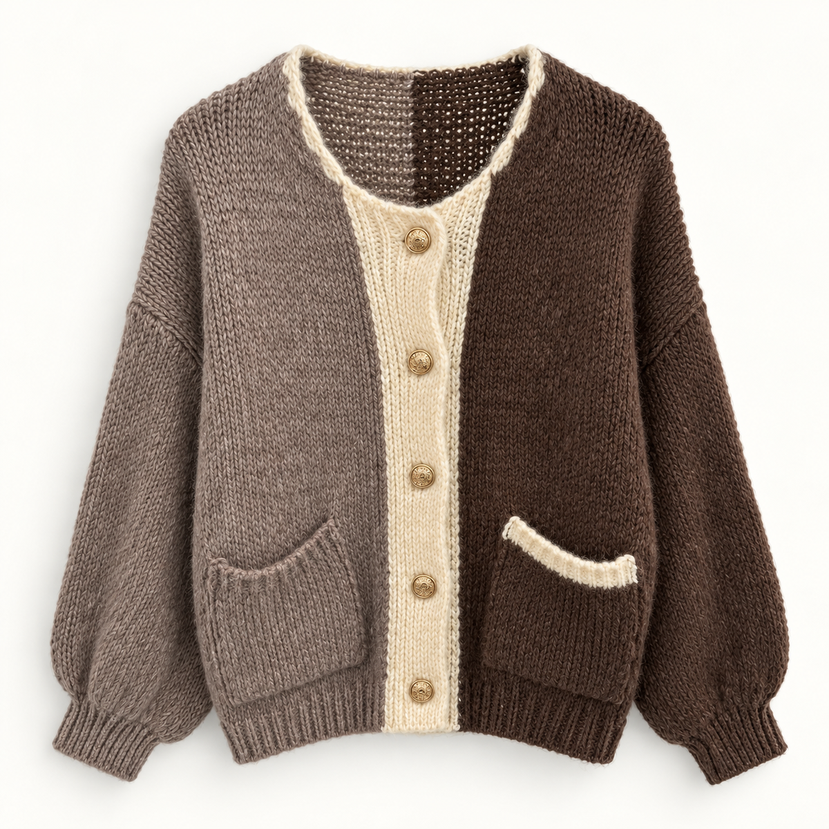 StrickJacke Colorblock
