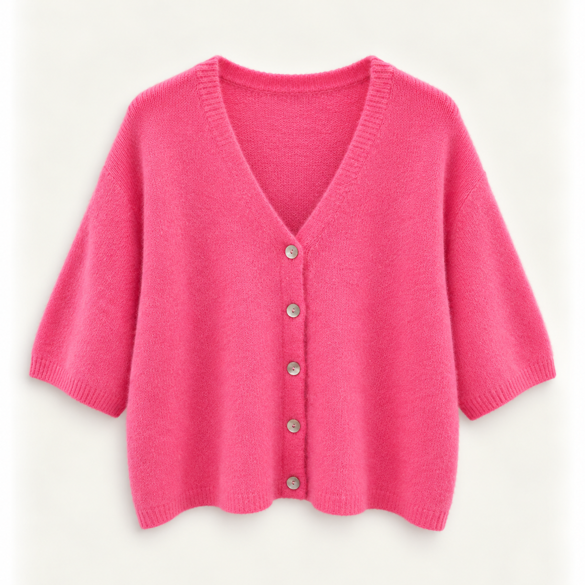 Alpaka Kurzarm-Cardigan – Made in Italy