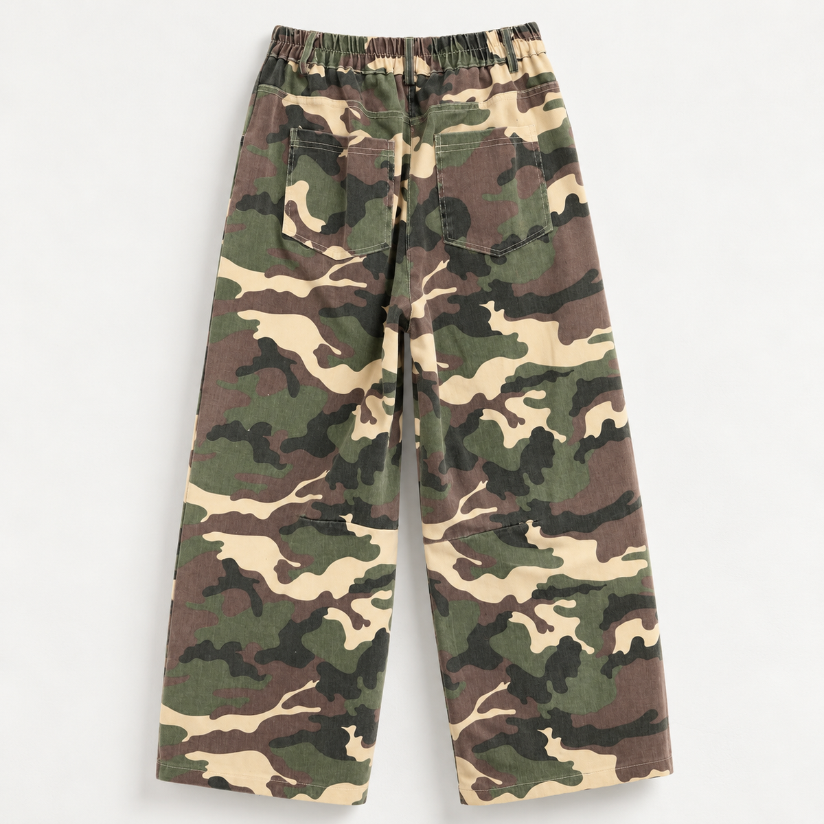 Baggy Hose mit Camouflage-Muster für Damen – Made in Italy