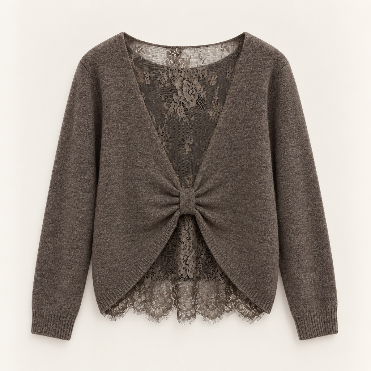 Pullover mit Spitzen-Rückseite