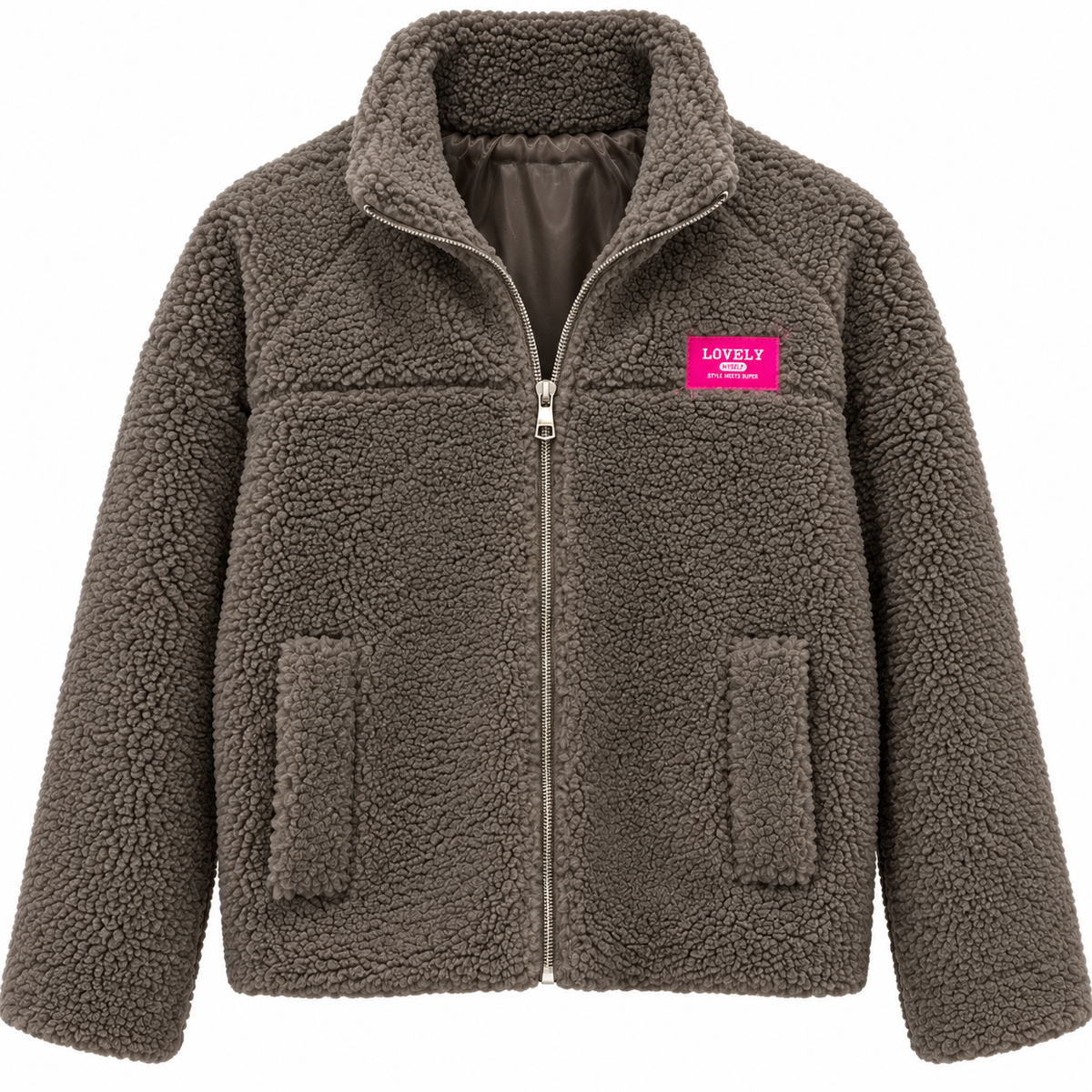 Teddyjacke „Lovely“ mit Reißverschluss