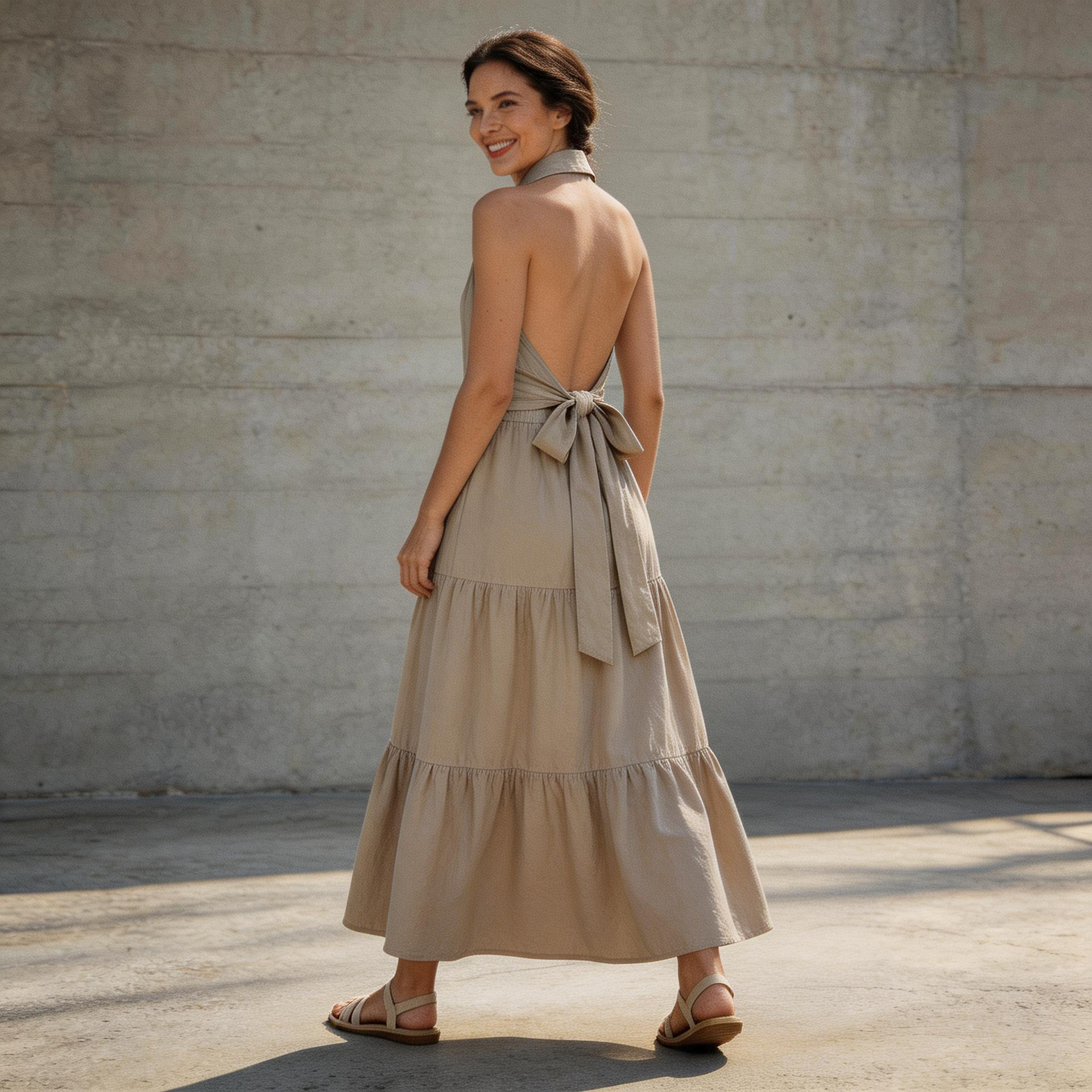 Rückenfreies Maxikleid
