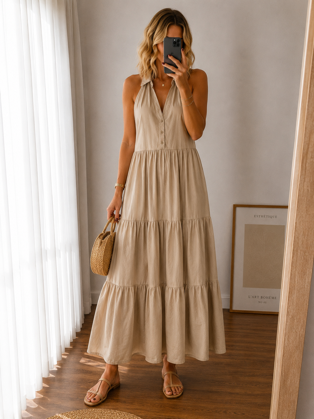 Rückenfreies Maxikleid