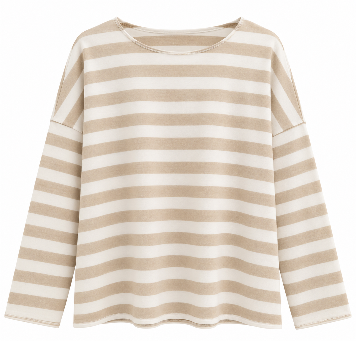 Gestreiftes Oversize-Langarmshirt – Made in Italy