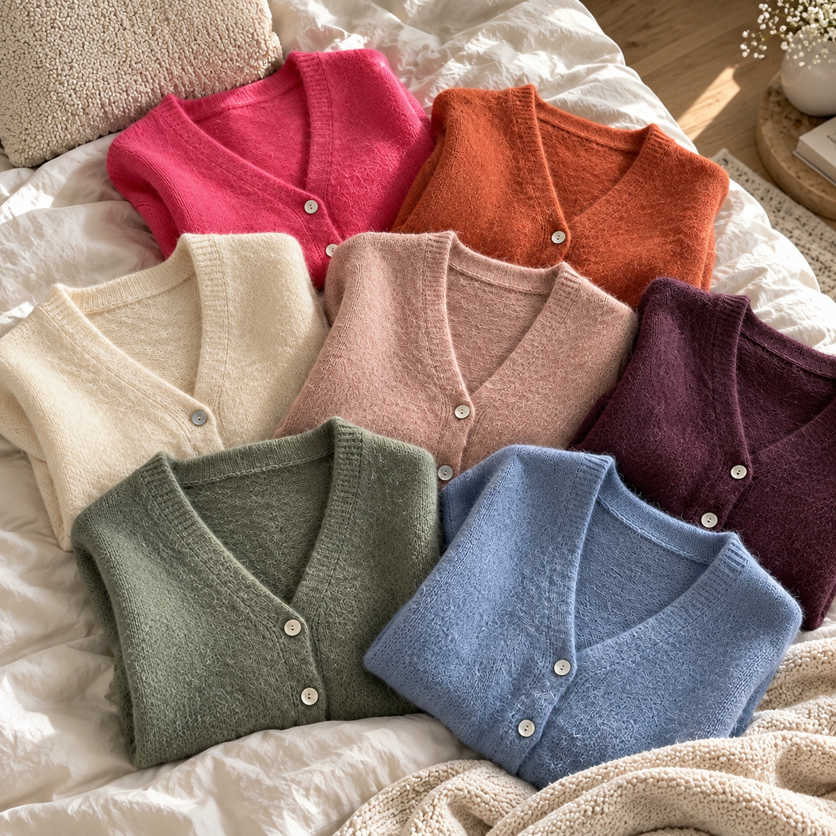 Alpaka Kurzarm-Cardigan – Made in Italy