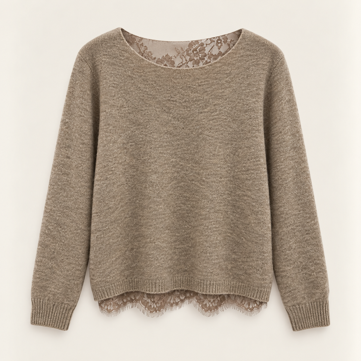 Pullover mit Spitzen-Rückseite