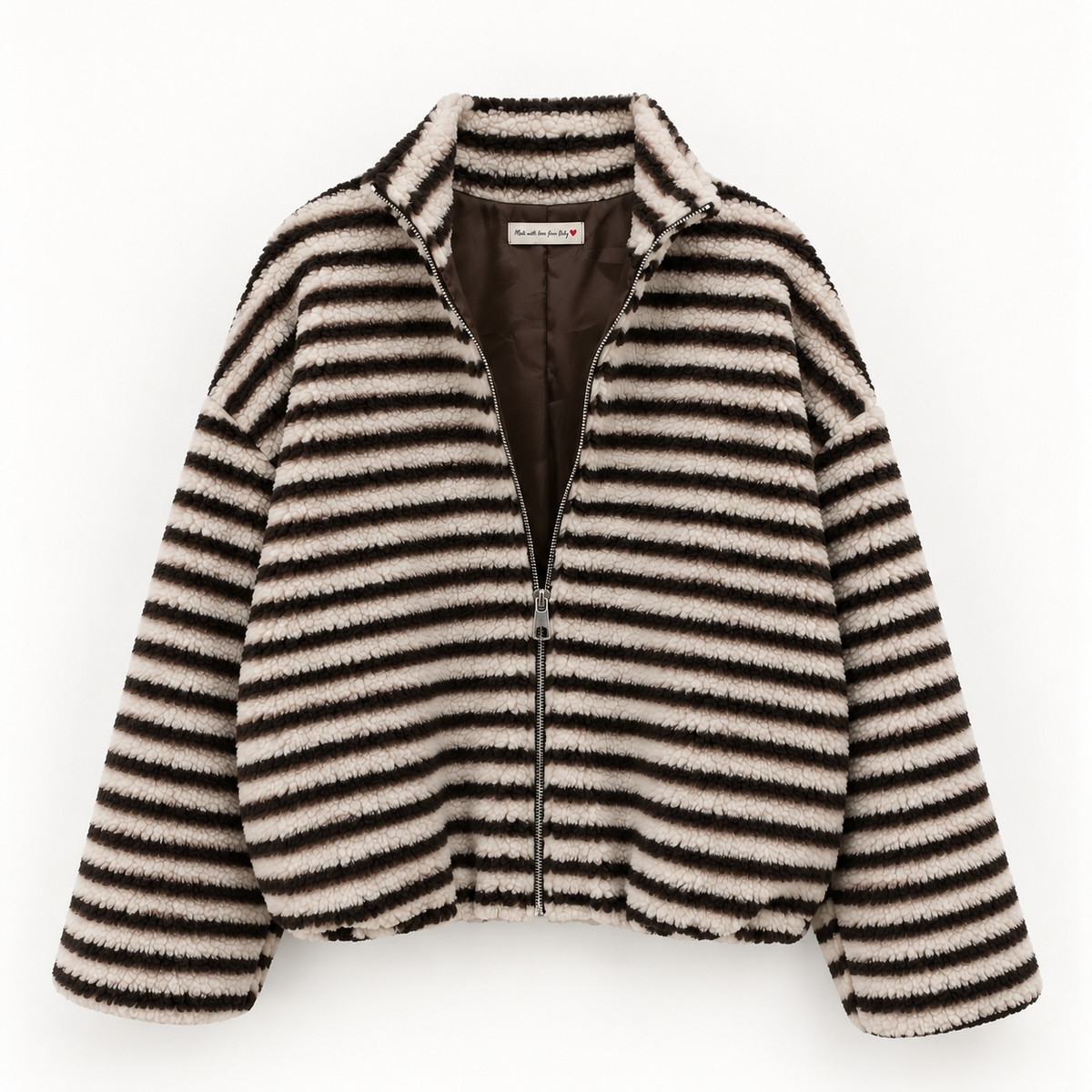 Damenjacke mit Streifenmuster & Wollananteil