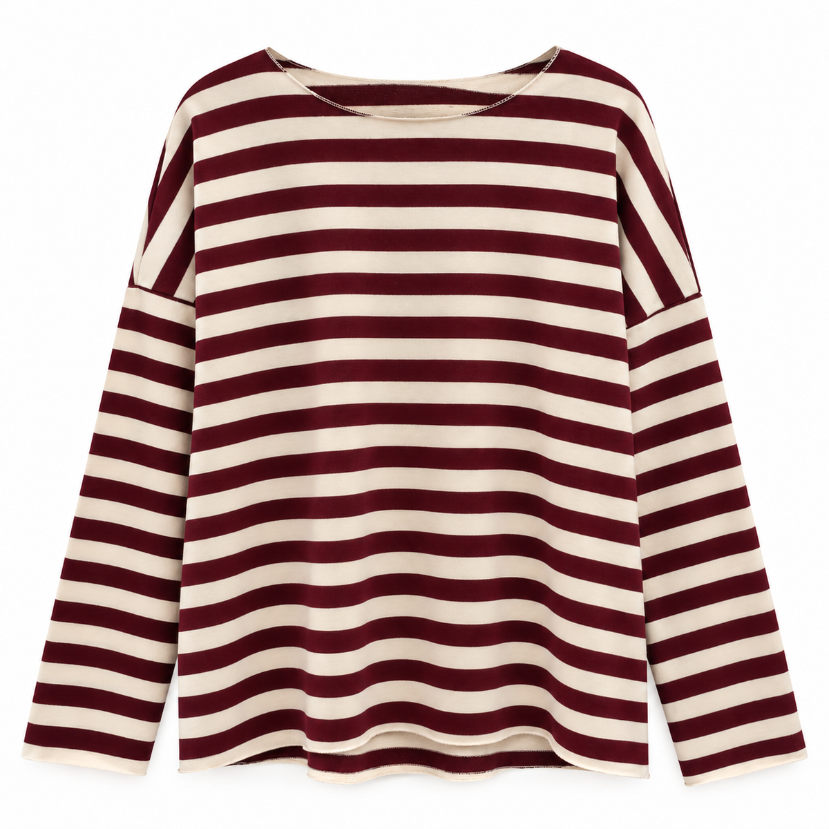 Gestreiftes Oversize-Langarmshirt – Made in Italy