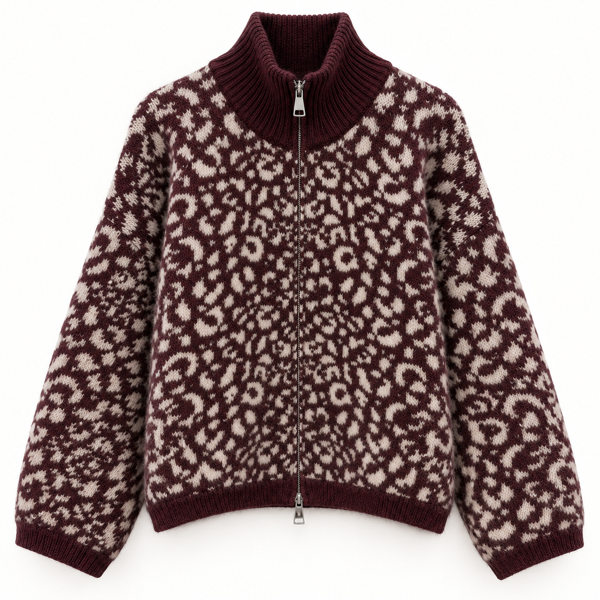 Leo Strickjacke mit Zwei-Wege-Reißverschluss – Made in Italy
