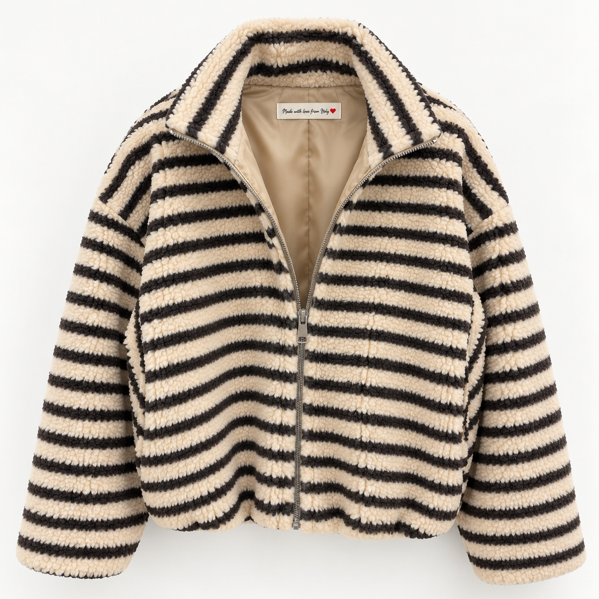 Damenjacke mit Streifenmuster & Wollananteil