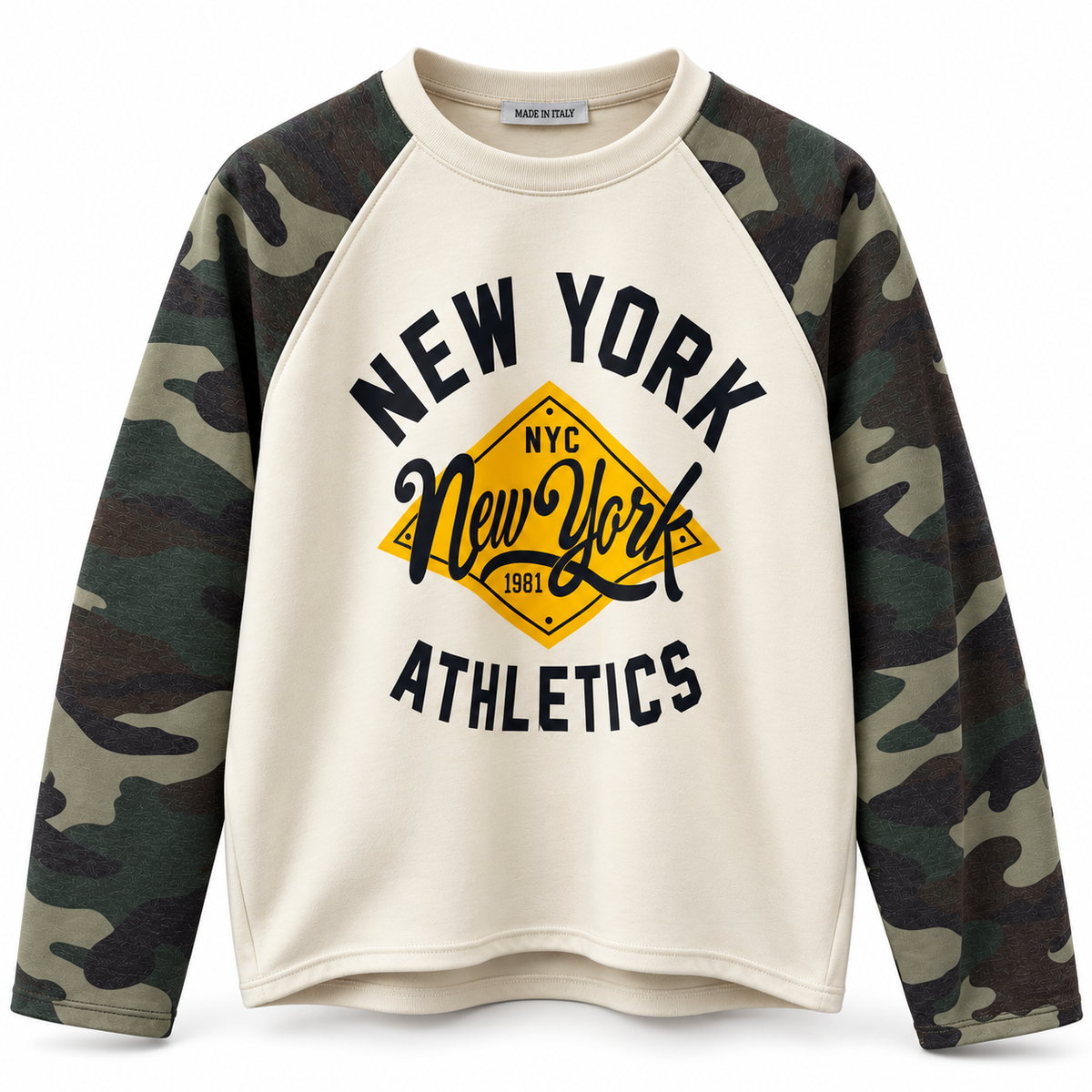 Sweatshirt „New York Athletics“ mit Camouflage-Ärmeln