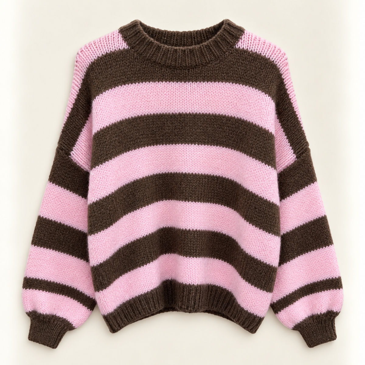 Namaste Gestreifter Oversize-Strickpullover