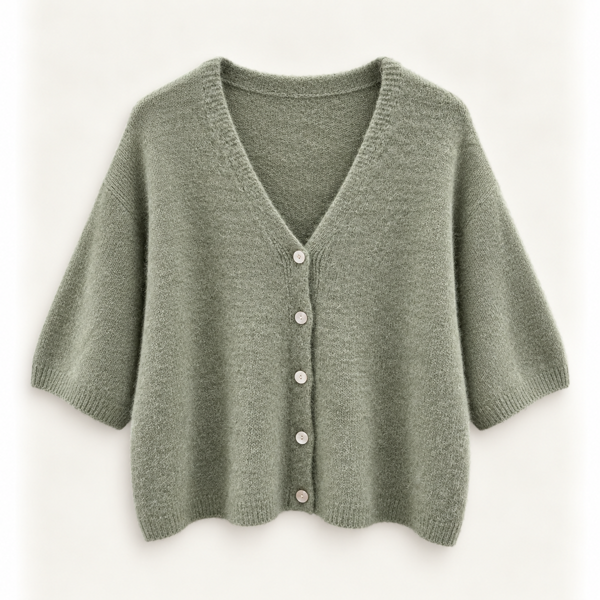 Alpaka Kurzarm-Cardigan – Made in Italy