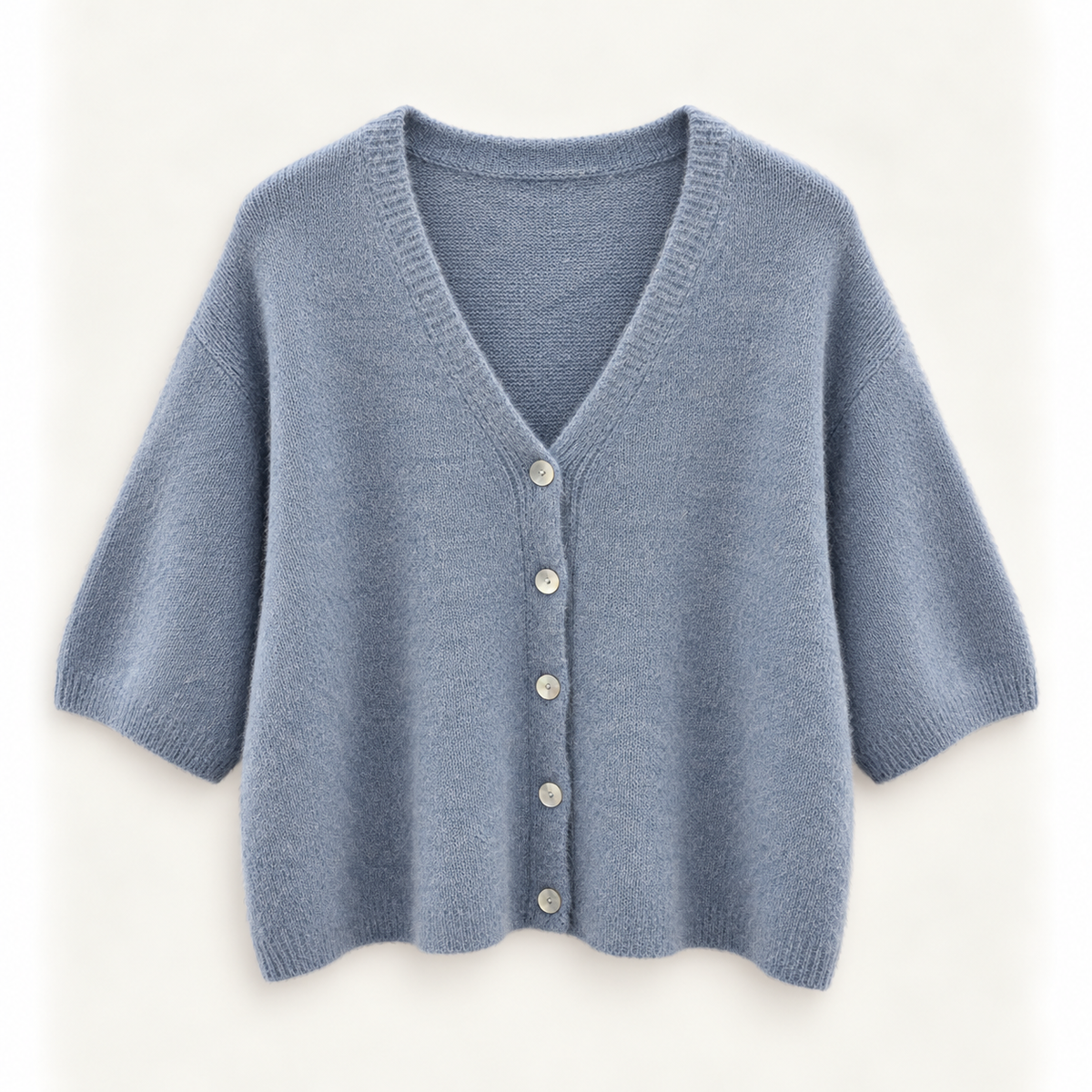 Alpaka Kurzarm-Cardigan – Made in Italy