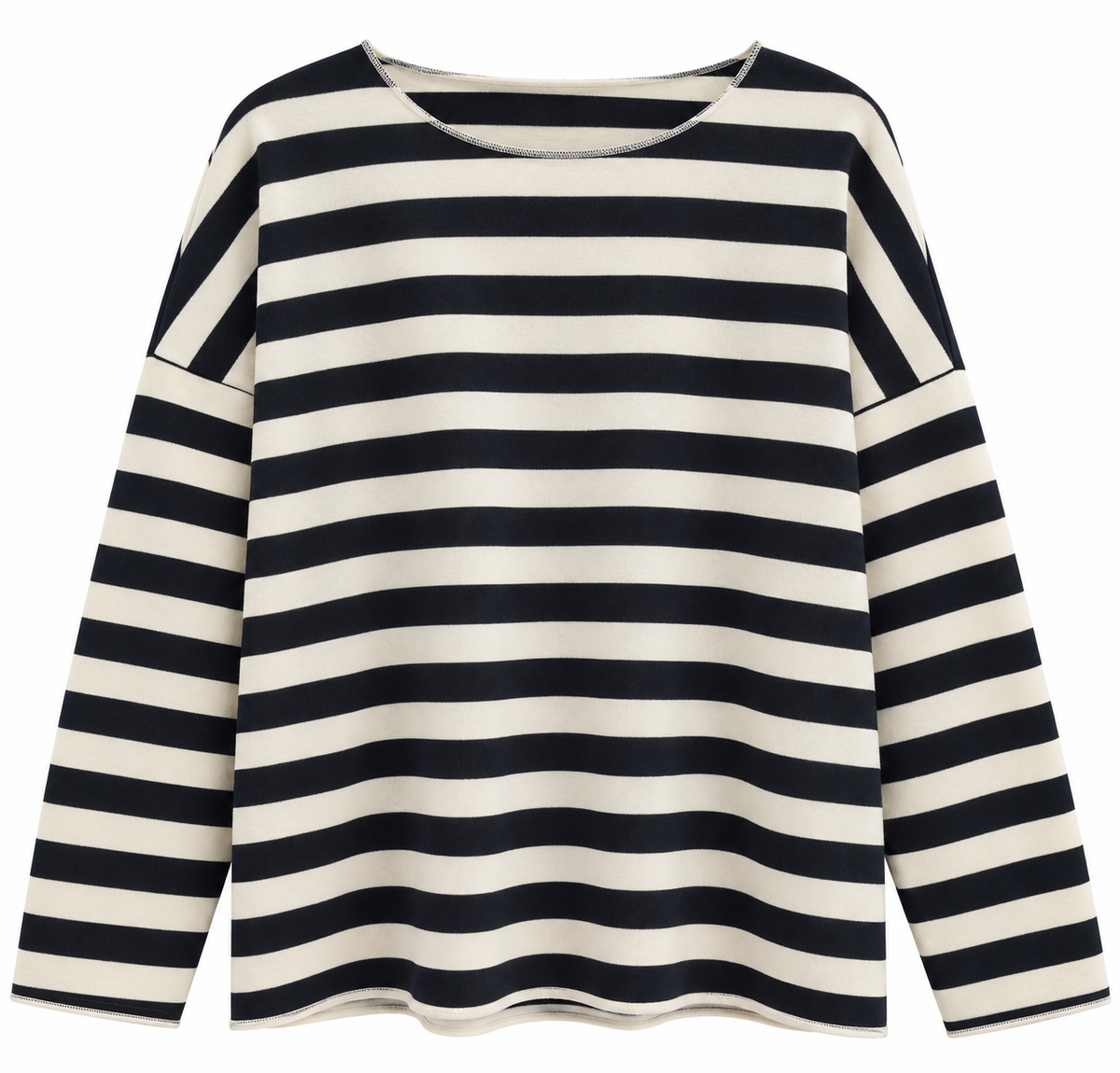 Gestreiftes Oversize-Langarmshirt – Made in Italy