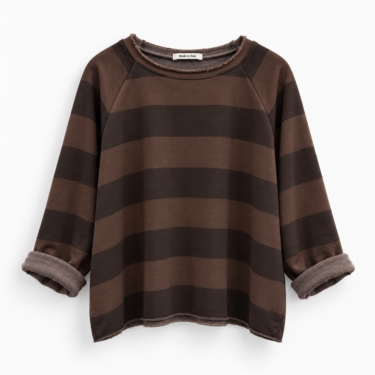 Oversize Streifen-Sweatshirt mit Raglanärmeln