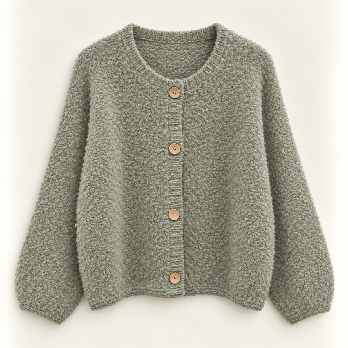 Bouclé Cardigan mit Alpaka & Wolle