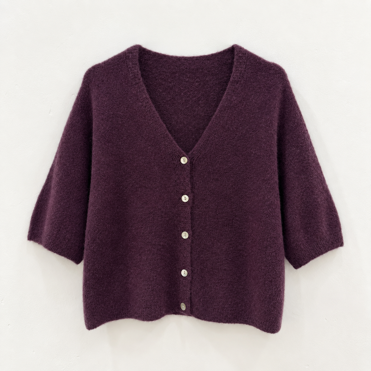 Alpaka Kurzarm-Cardigan – Made in Italy