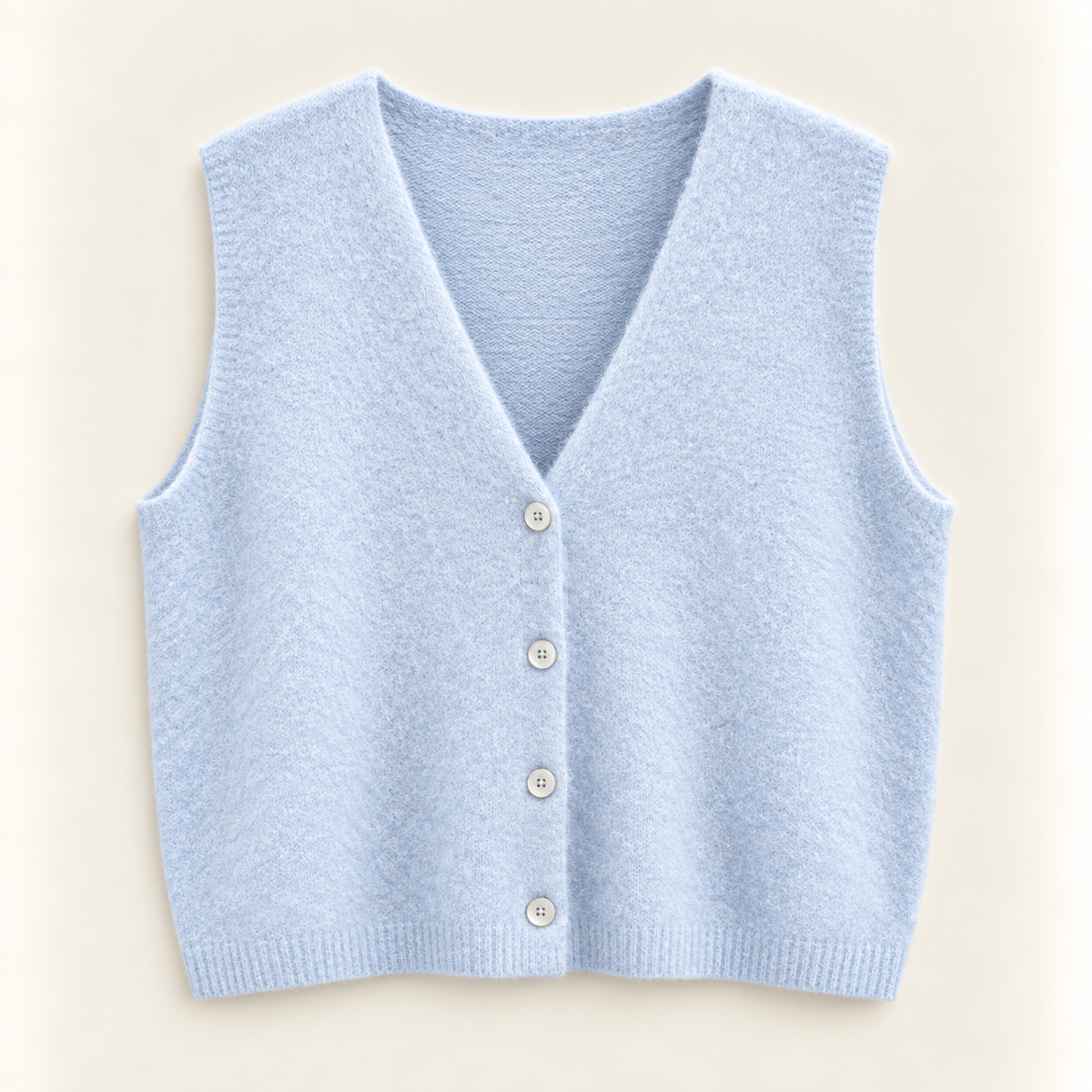 Angora Strickweste mit Knöpfen