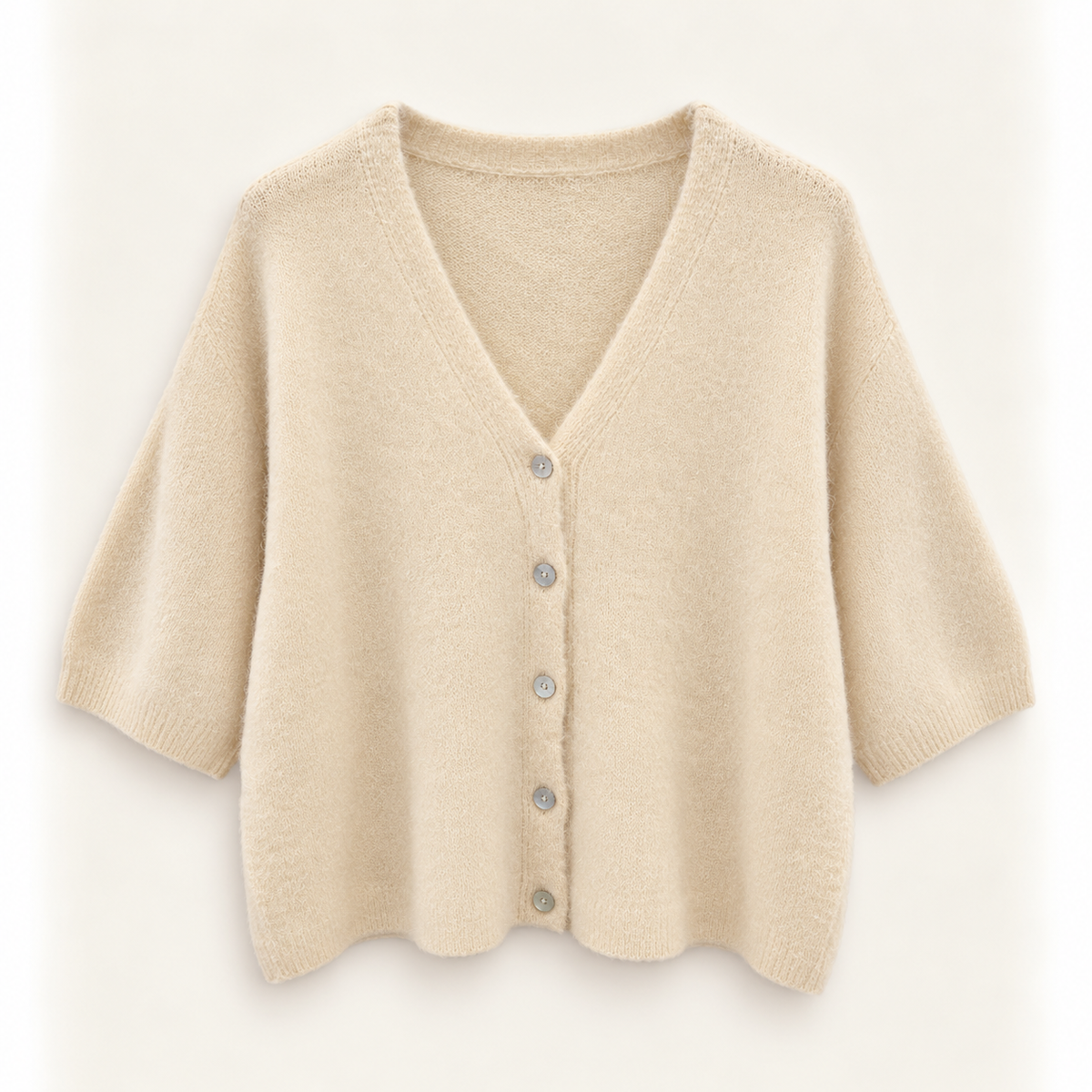 Alpaka Kurzarm-Cardigan – Made in Italy