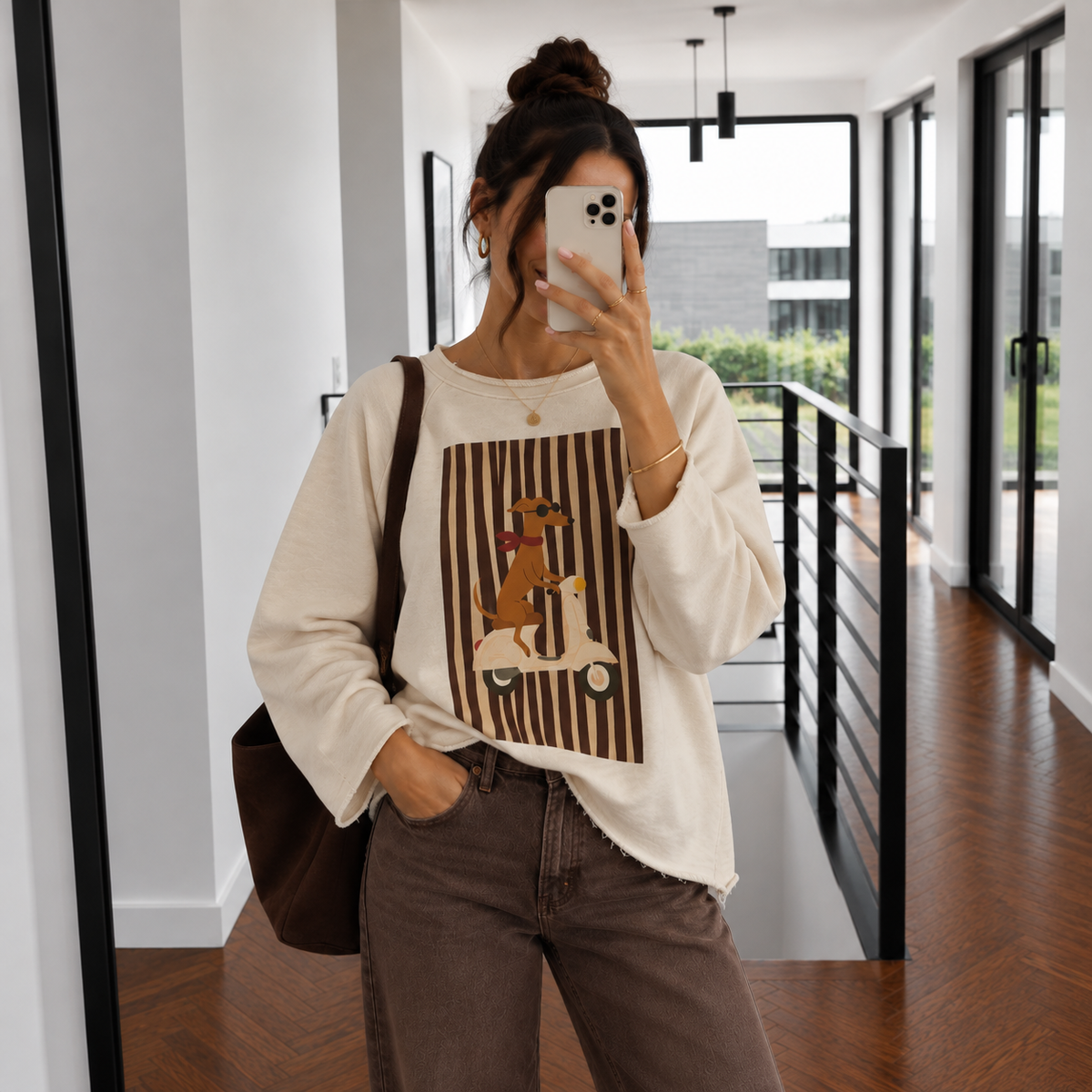 Sweatshirt mit Retro-Print – Made in Italy