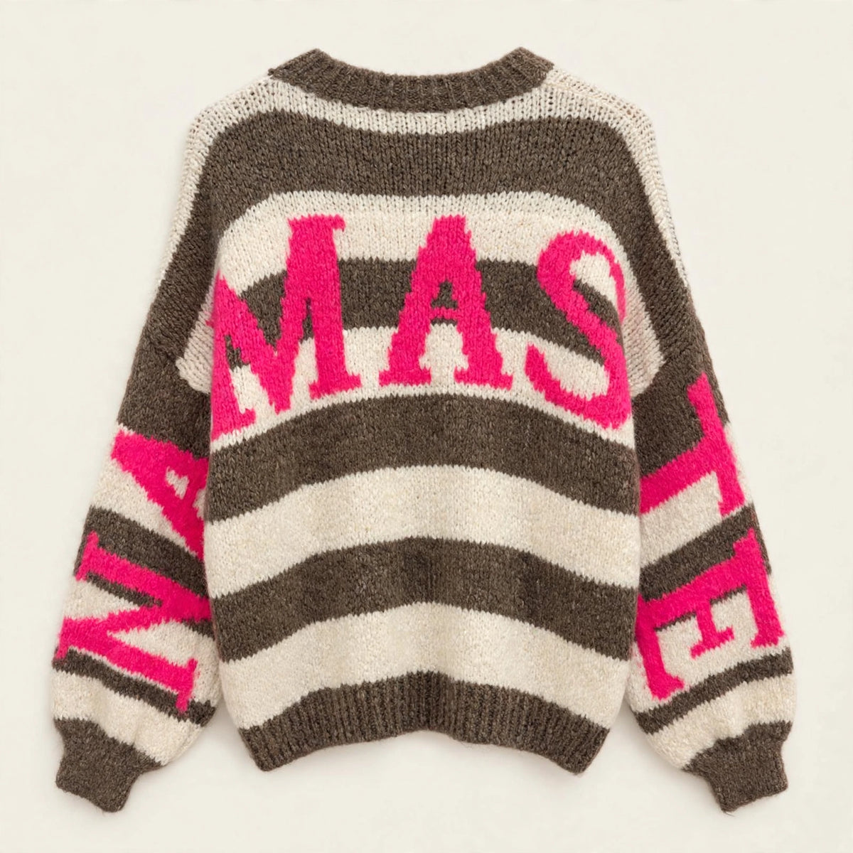 Namaste Gestreifter Oversize-Strickpullover