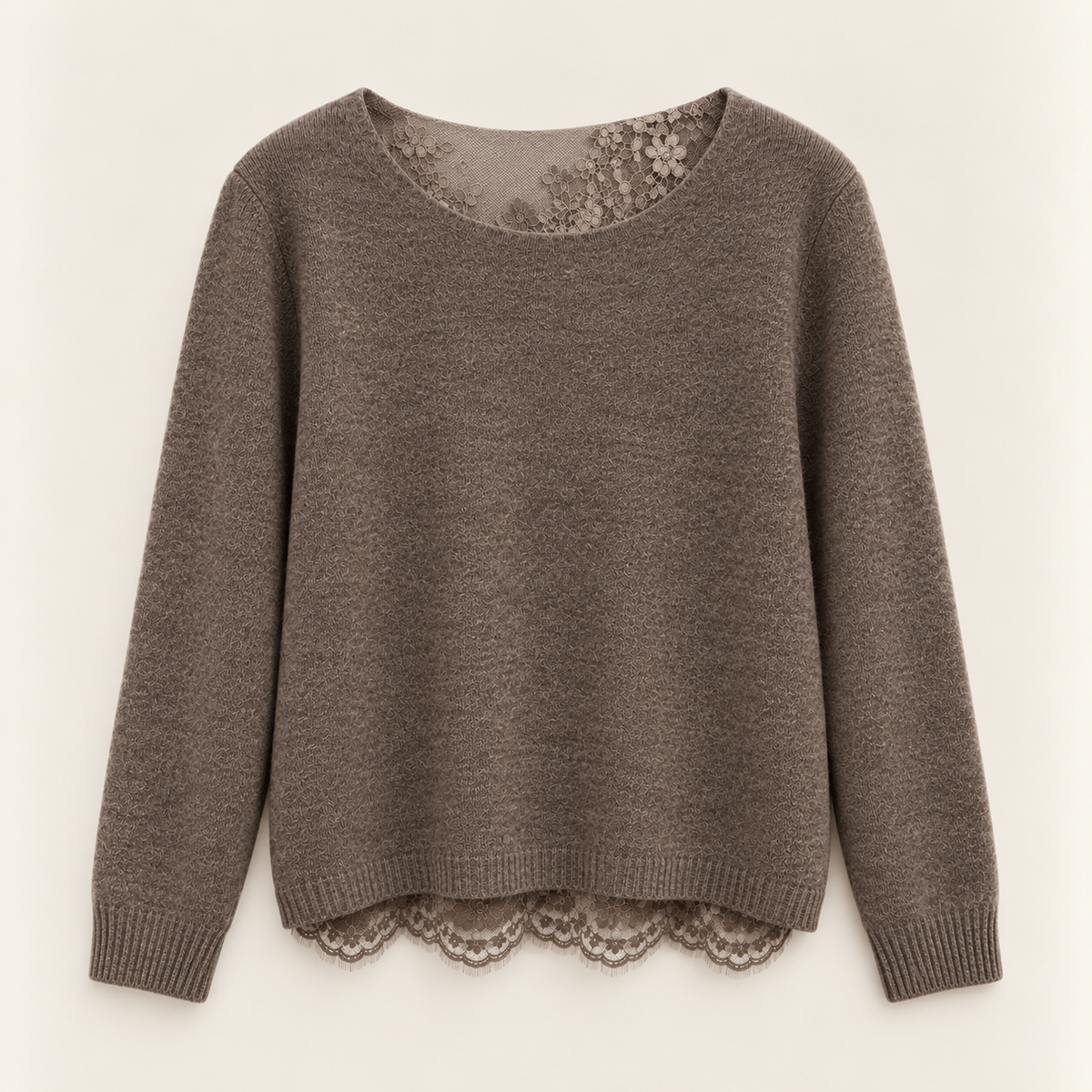 Pullover mit Spitzen-Rückseite