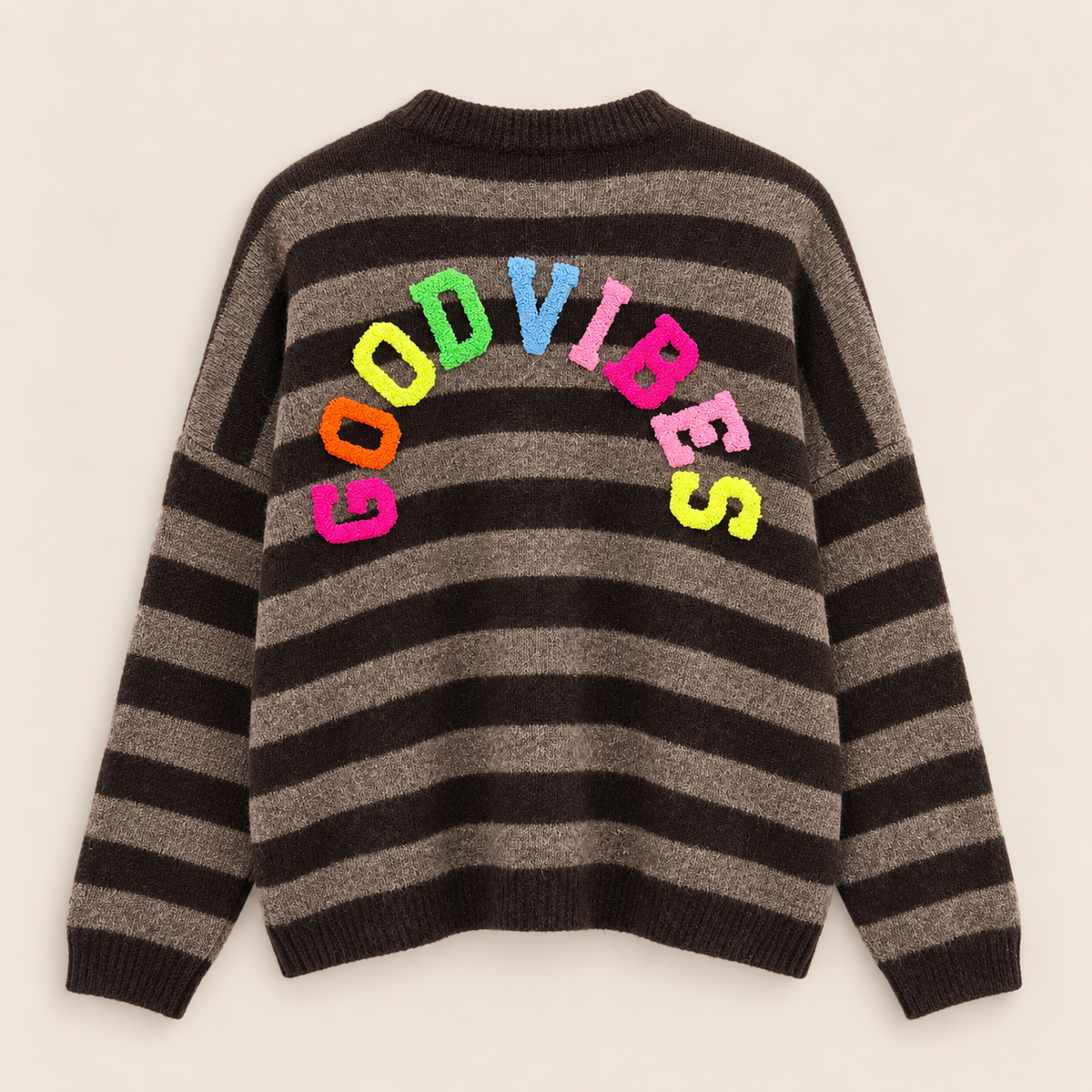 Good Vibes Streifen-Cardigan – Made in Italy