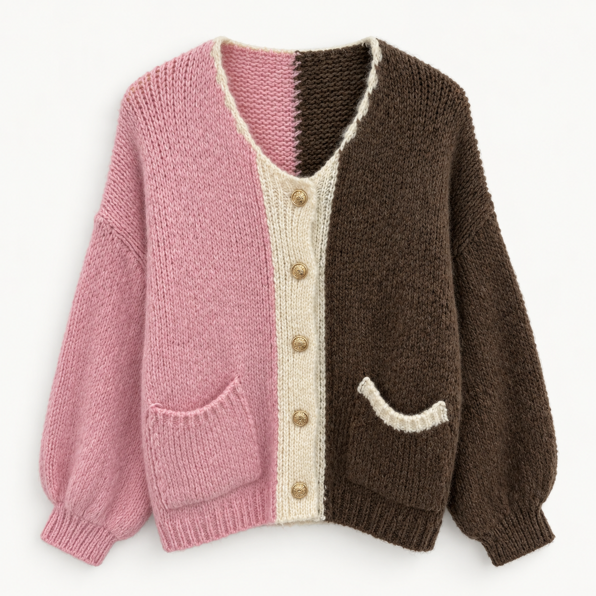 StrickJacke Colorblock