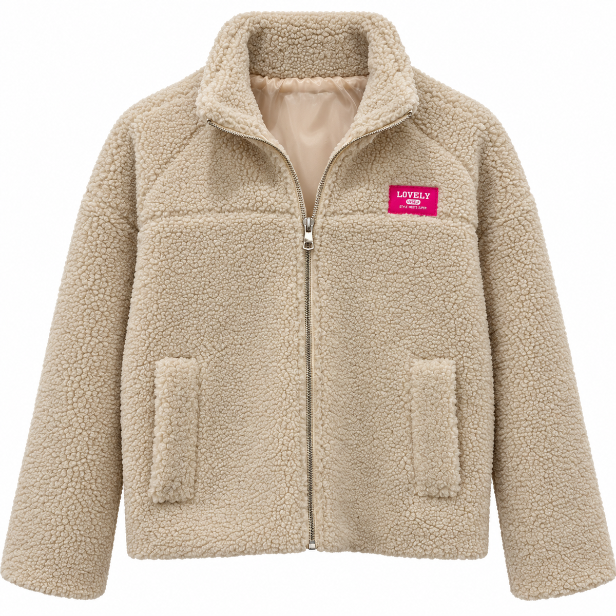 Teddyjacke „Lovely“ mit Reißverschluss
