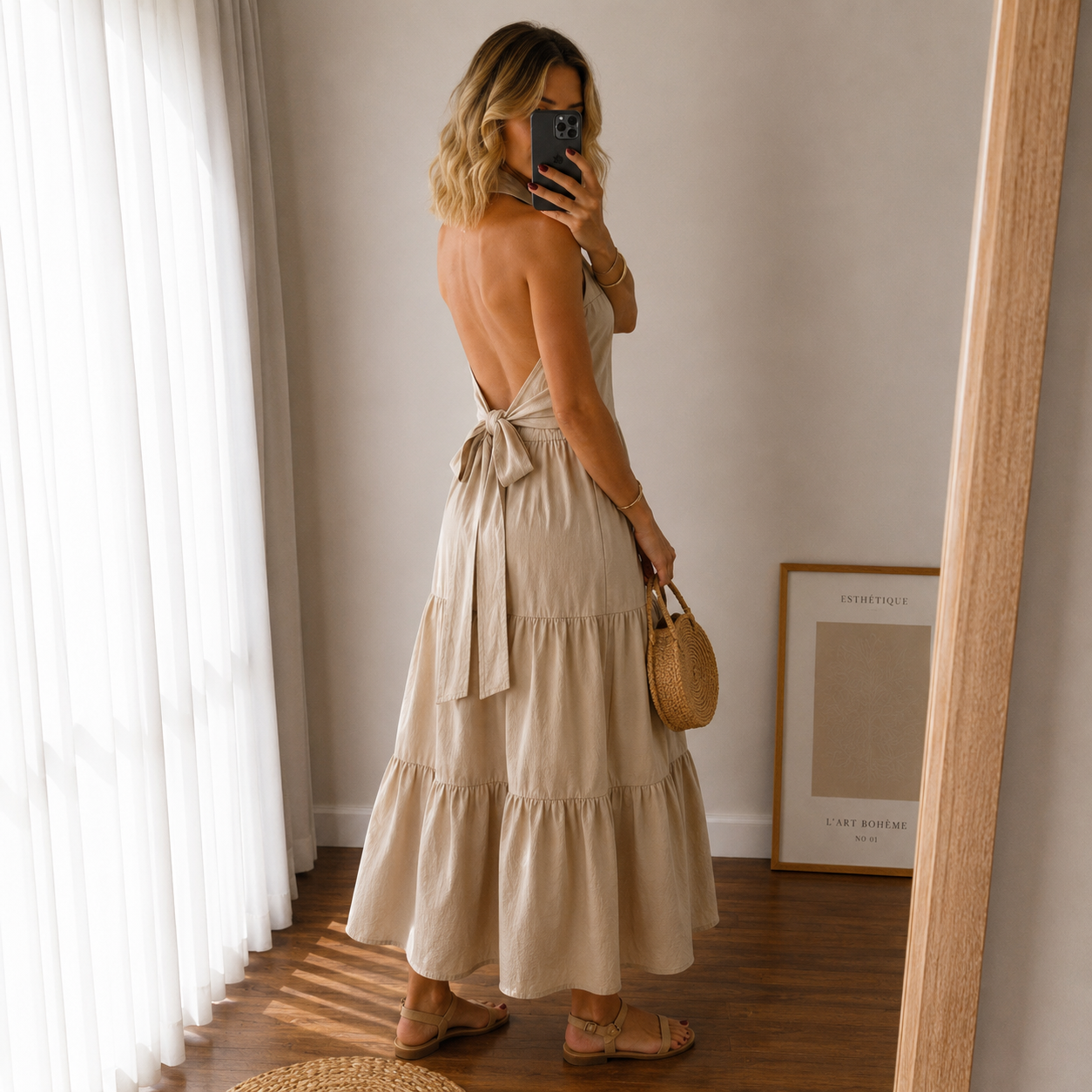Rückenfreies Maxikleid
