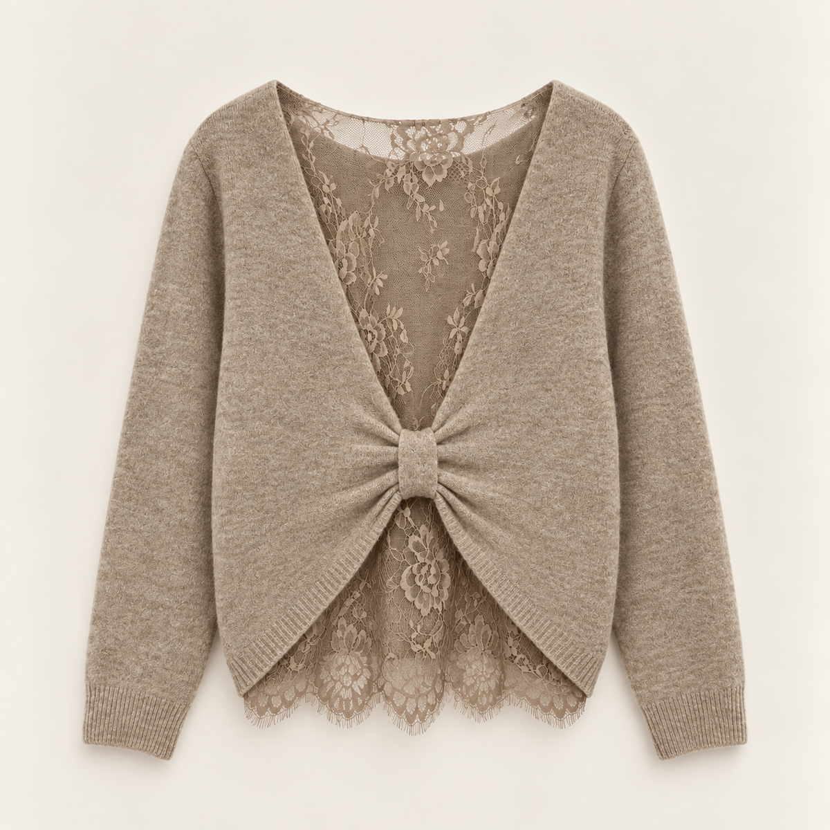 Pullover mit Spitzen-Rückseite