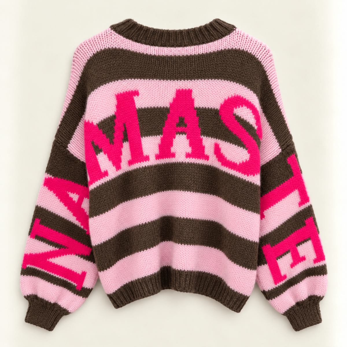 Namaste Gestreifter Oversize-Strickpullover
