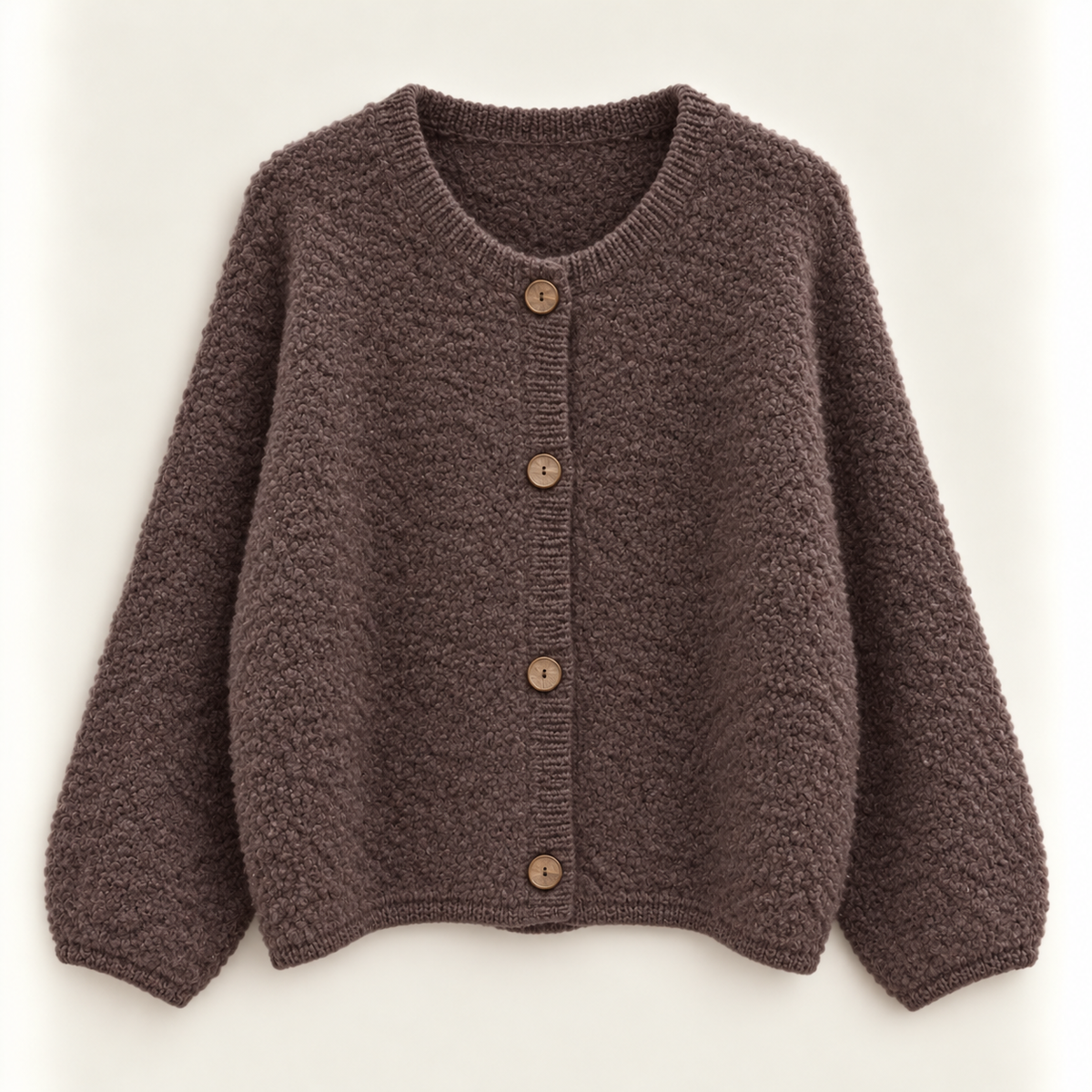 Bouclé Cardigan mit Alpaka & Wolle