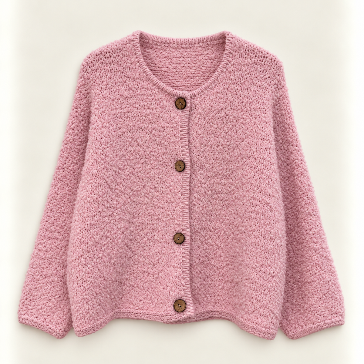 Bouclé Cardigan mit Alpaka & Wolle