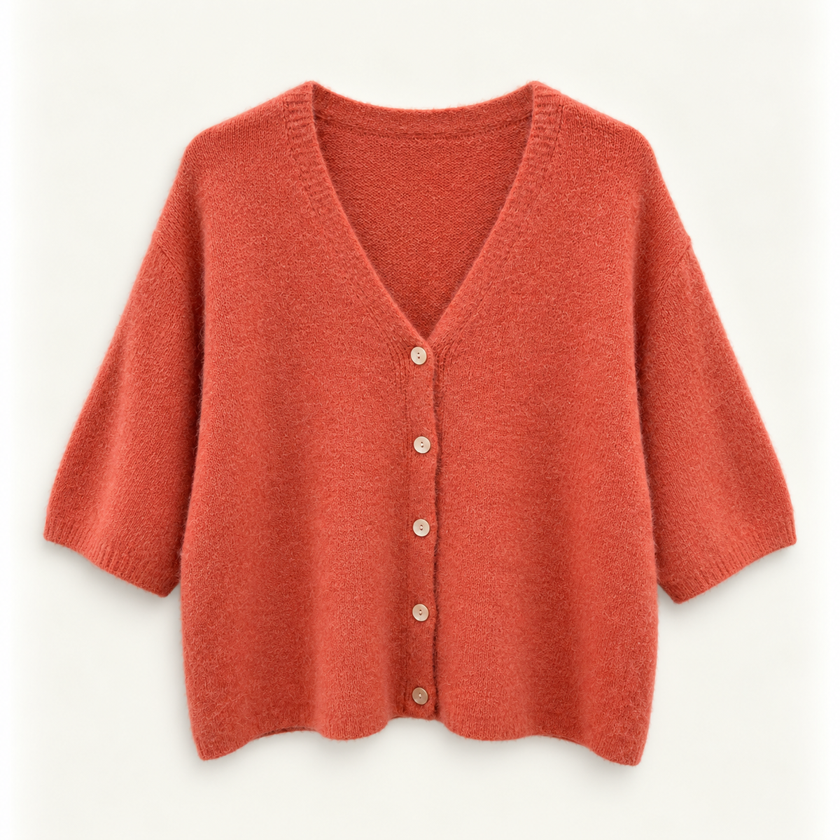 Alpaka Kurzarm-Cardigan – Made in Italy